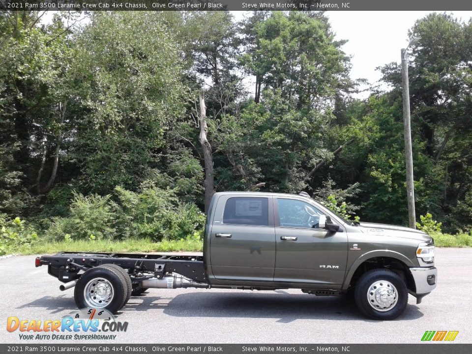 2021 Ram 3500 Laramie Crew Cab 4x4 Chassis Olive Green Pearl / Black Photo #5