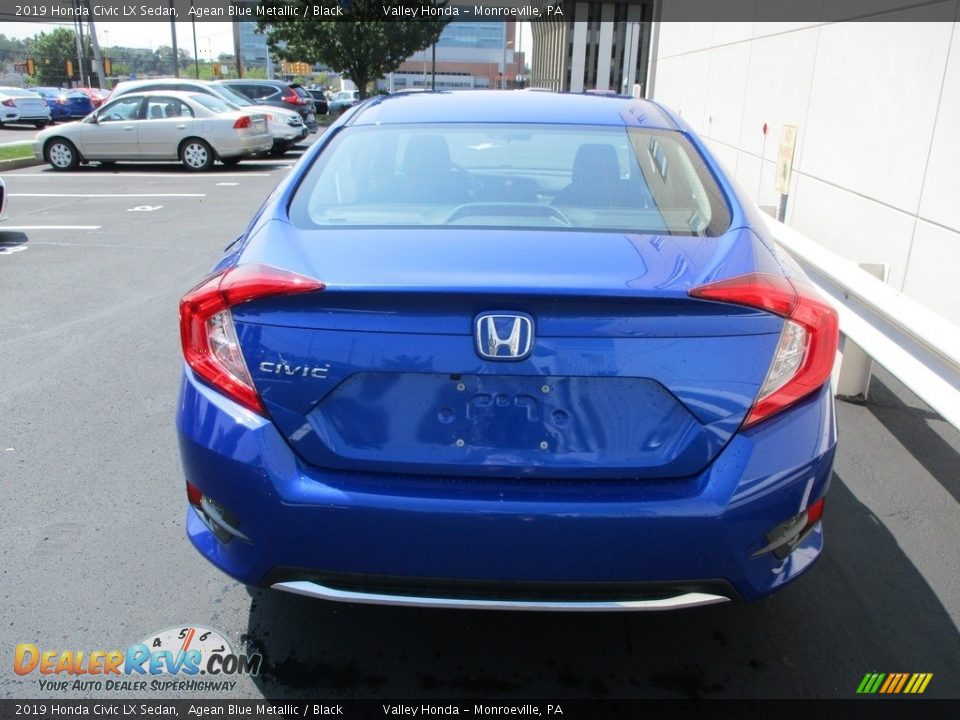 2019 Honda Civic LX Sedan Agean Blue Metallic / Black Photo #4