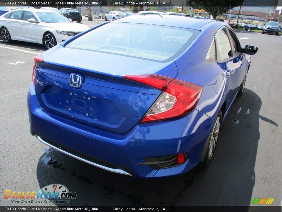 2019 Honda Civic LX Sedan Agean Blue Metallic / Black Photo #5