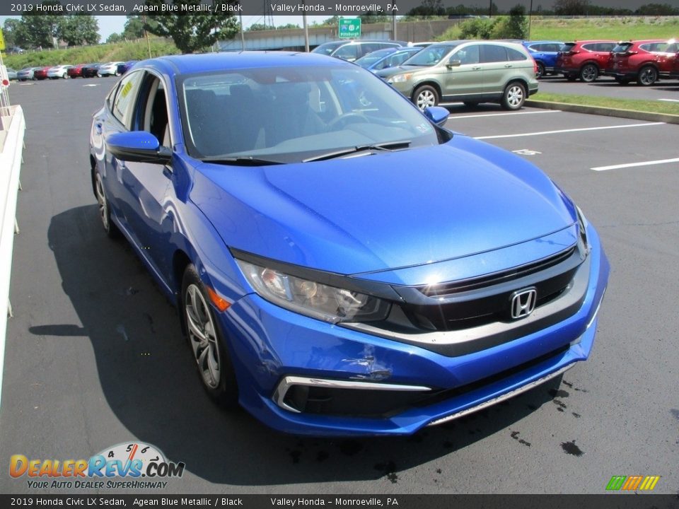 2019 Honda Civic LX Sedan Agean Blue Metallic / Black Photo #7