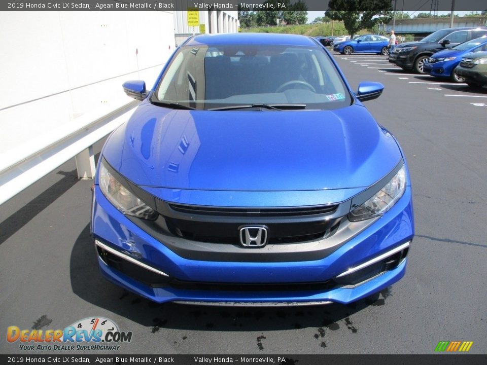 2019 Honda Civic LX Sedan Agean Blue Metallic / Black Photo #8