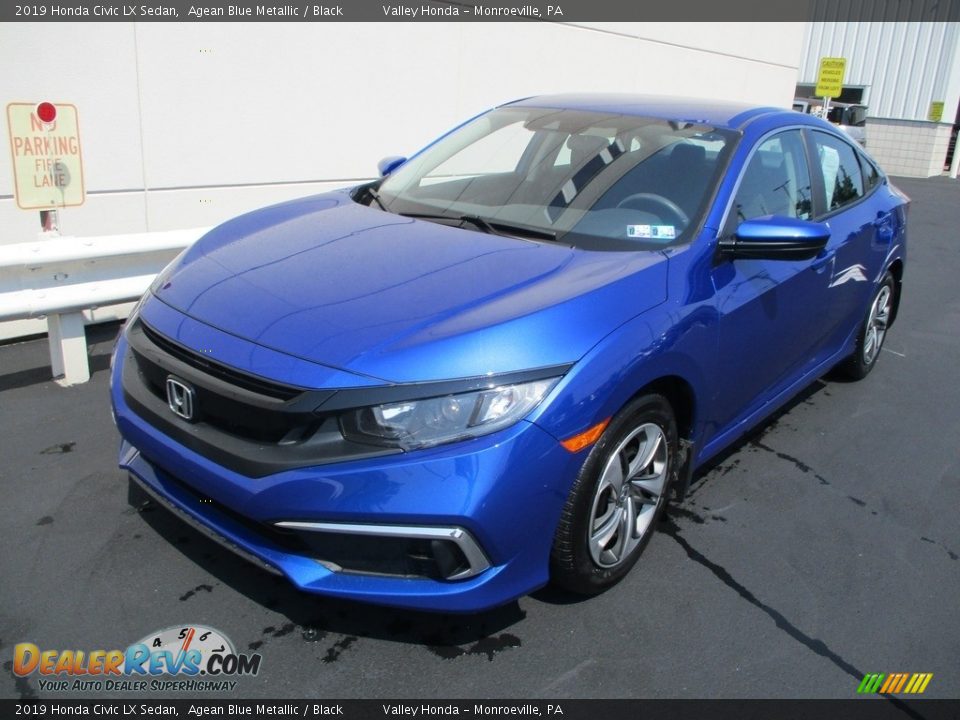 2019 Honda Civic LX Sedan Agean Blue Metallic / Black Photo #9