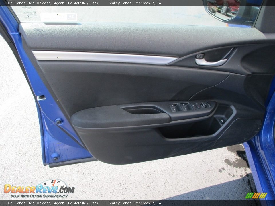 2019 Honda Civic LX Sedan Agean Blue Metallic / Black Photo #10
