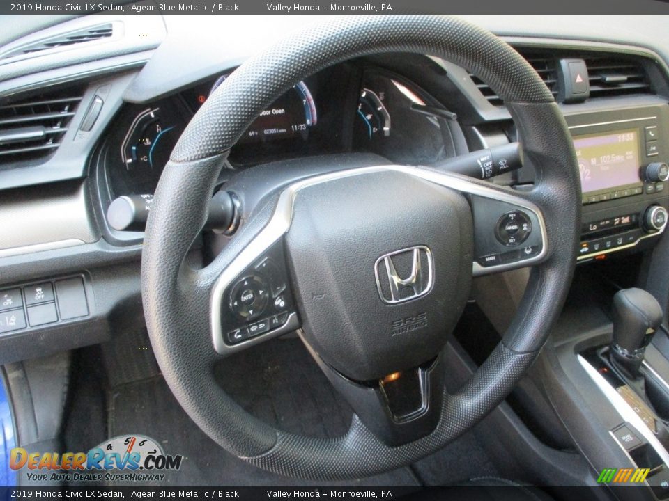 2019 Honda Civic LX Sedan Agean Blue Metallic / Black Photo #13