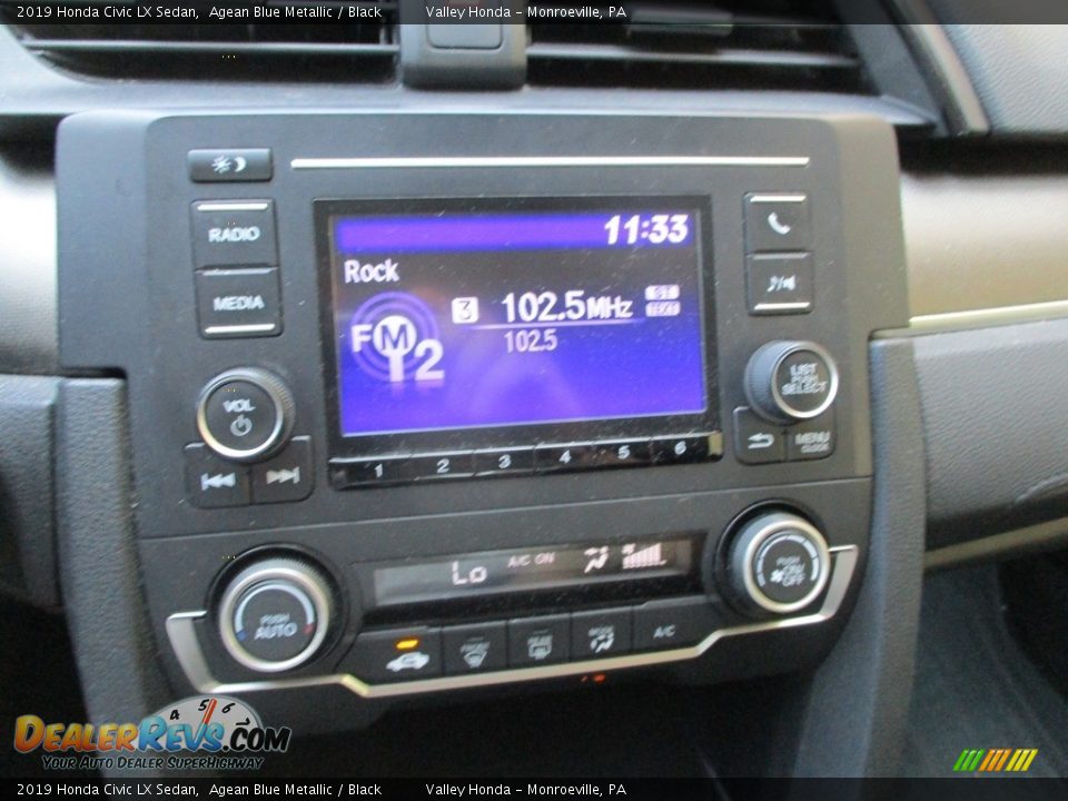 2019 Honda Civic LX Sedan Agean Blue Metallic / Black Photo #14