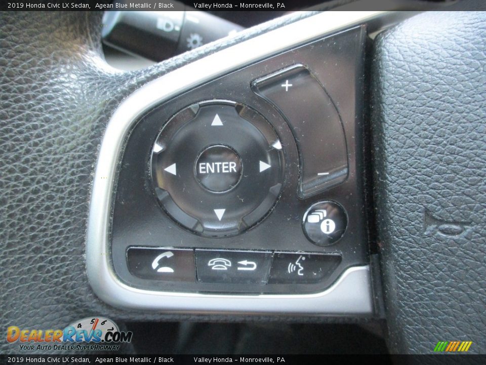 2019 Honda Civic LX Sedan Agean Blue Metallic / Black Photo #17