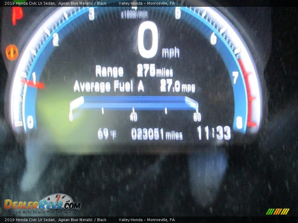 2019 Honda Civic LX Sedan Agean Blue Metallic / Black Photo #20