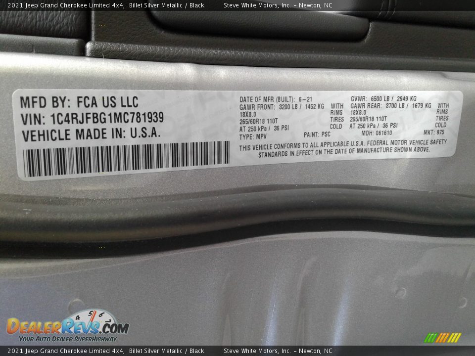 2021 Jeep Grand Cherokee Limited 4x4 Billet Silver Metallic / Black Photo #28