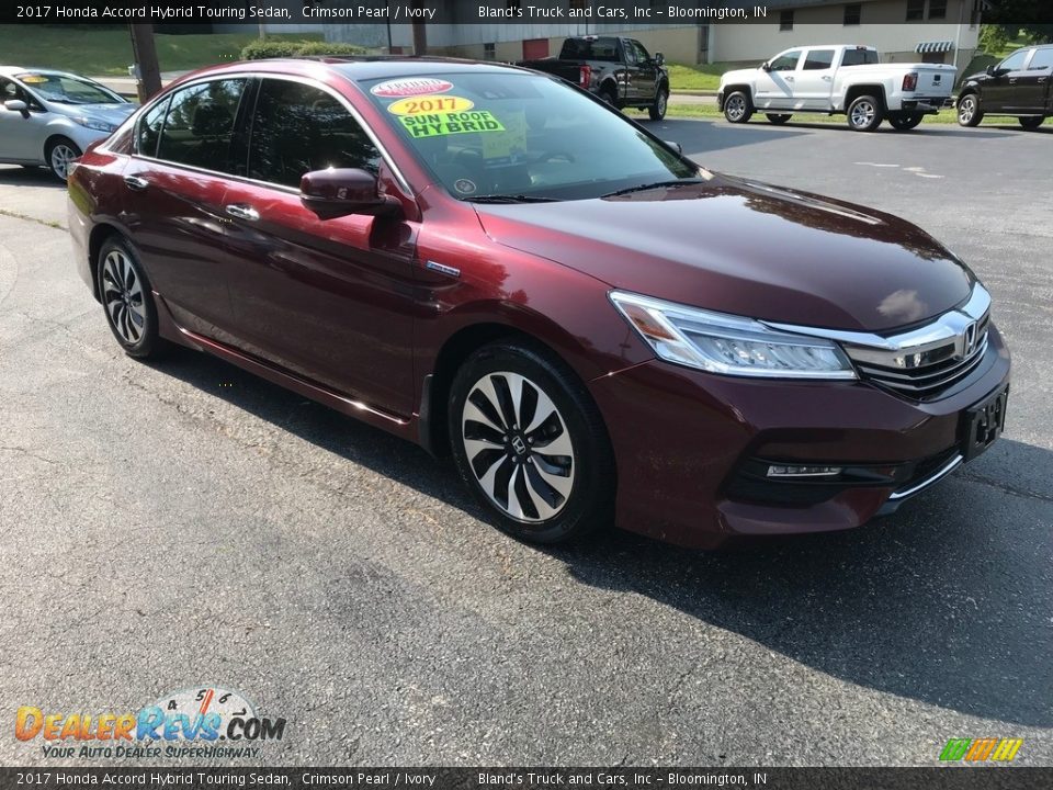 2017 Honda Accord Hybrid Touring Sedan Crimson Pearl / Ivory Photo #4