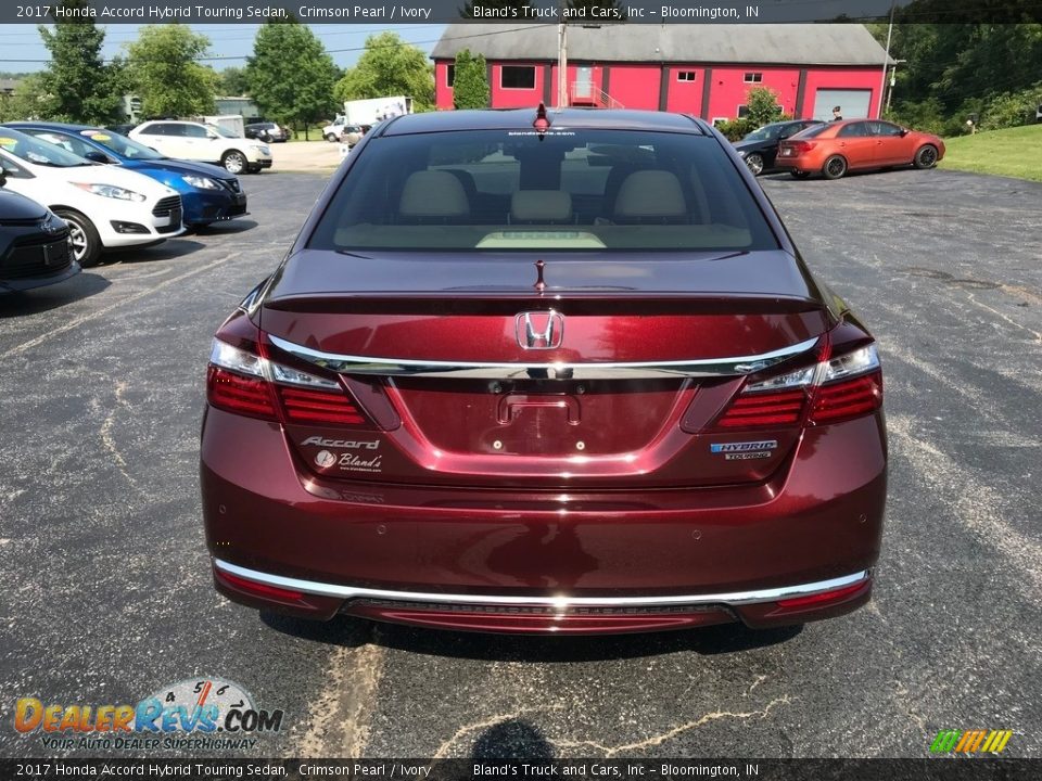 2017 Honda Accord Hybrid Touring Sedan Crimson Pearl / Ivory Photo #7