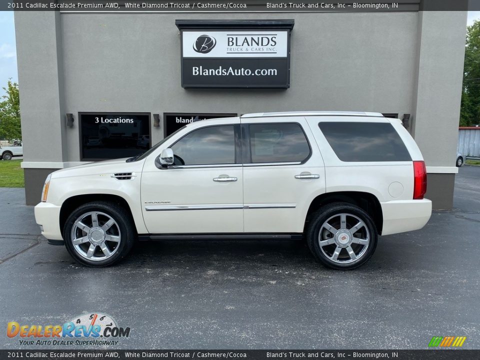 2011 Cadillac Escalade Premium AWD White Diamond Tricoat / Cashmere/Cocoa Photo #1