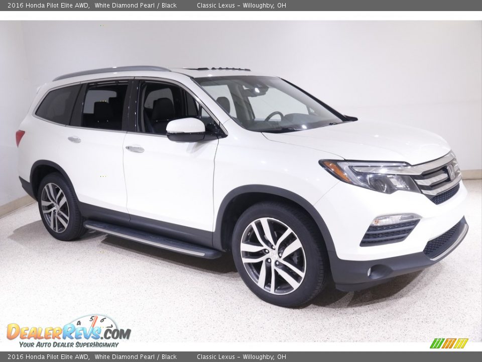 2016 Honda Pilot Elite AWD White Diamond Pearl / Black Photo #1
