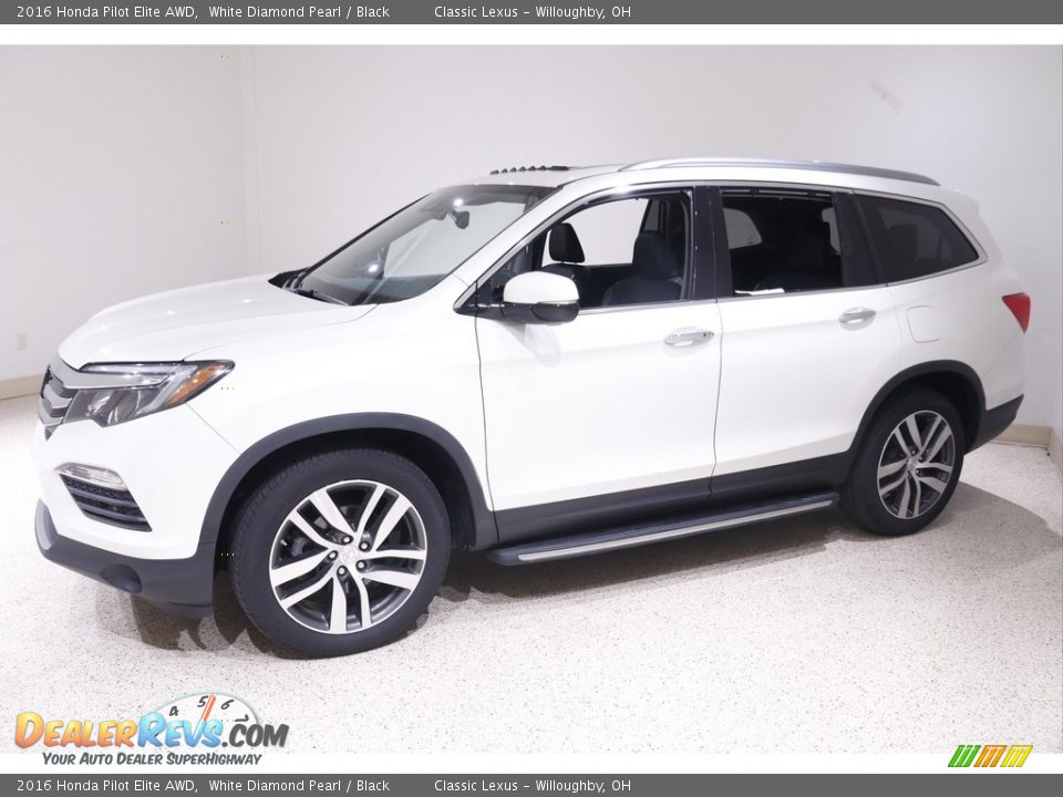 2016 Honda Pilot Elite AWD White Diamond Pearl / Black Photo #3