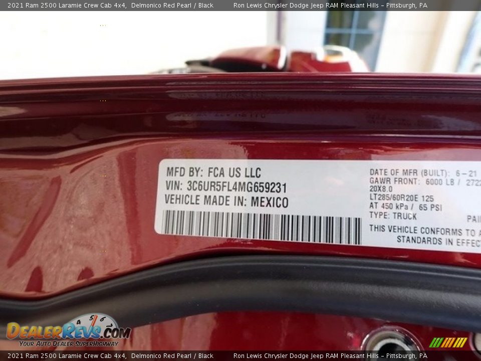 2021 Ram 2500 Laramie Crew Cab 4x4 Delmonico Red Pearl / Black Photo #11