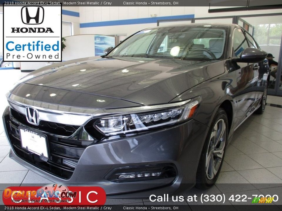 2018 Honda Accord EX-L Sedan Modern Steel Metallic / Gray Photo #1
