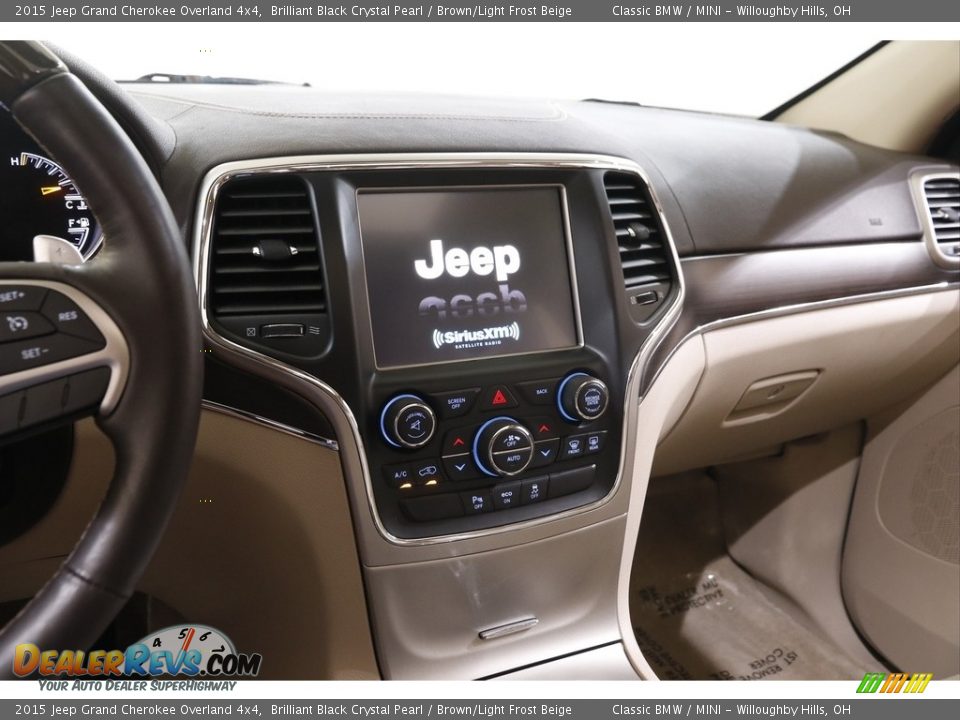 2015 Jeep Grand Cherokee Overland 4x4 Brilliant Black Crystal Pearl / Brown/Light Frost Beige Photo #9