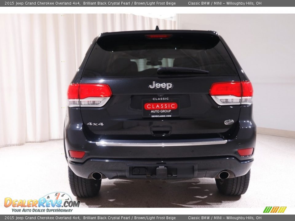 2015 Jeep Grand Cherokee Overland 4x4 Brilliant Black Crystal Pearl / Brown/Light Frost Beige Photo #20