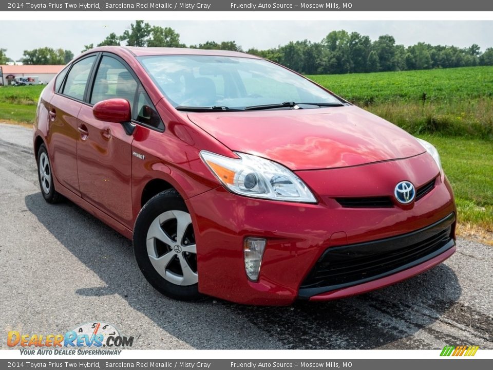 2014 Toyota Prius Two Hybrid Barcelona Red Metallic / Misty Gray Photo #1