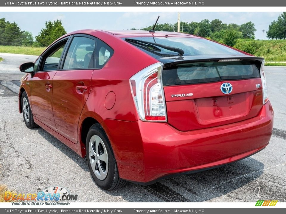 2014 Toyota Prius Two Hybrid Barcelona Red Metallic / Misty Gray Photo #6