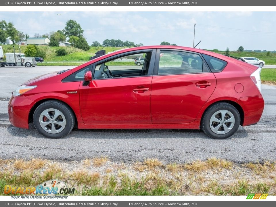 2014 Toyota Prius Two Hybrid Barcelona Red Metallic / Misty Gray Photo #7