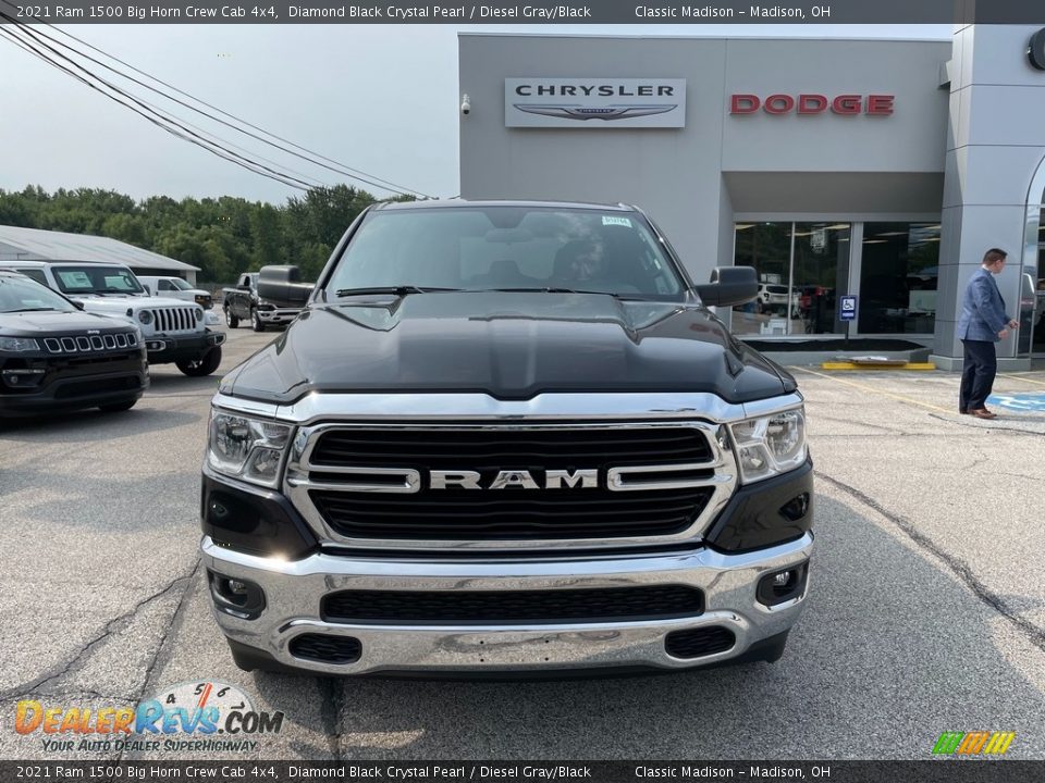 2021 Ram 1500 Big Horn Crew Cab 4x4 Diamond Black Crystal Pearl / Diesel Gray/Black Photo #7