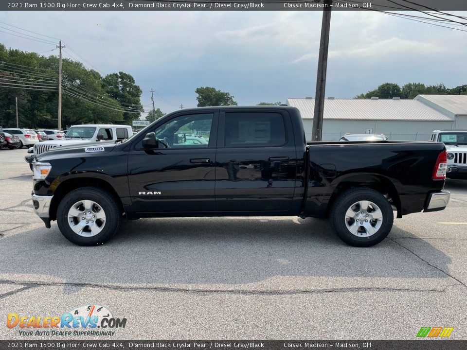 2021 Ram 1500 Big Horn Crew Cab 4x4 Diamond Black Crystal Pearl / Diesel Gray/Black Photo #8