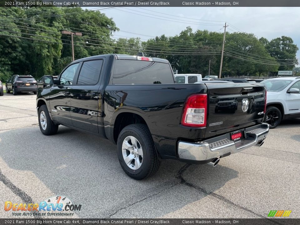 2021 Ram 1500 Big Horn Crew Cab 4x4 Diamond Black Crystal Pearl / Diesel Gray/Black Photo #9
