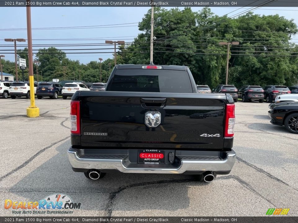 2021 Ram 1500 Big Horn Crew Cab 4x4 Diamond Black Crystal Pearl / Diesel Gray/Black Photo #10