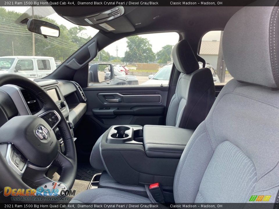 2021 Ram 1500 Big Horn Quad Cab 4x4 Diamond Black Crystal Pearl / Diesel Gray/Black Photo #3