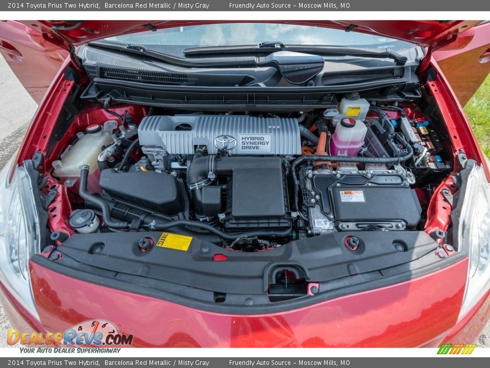 2014 Toyota Prius Two Hybrid Barcelona Red Metallic / Misty Gray Photo #16