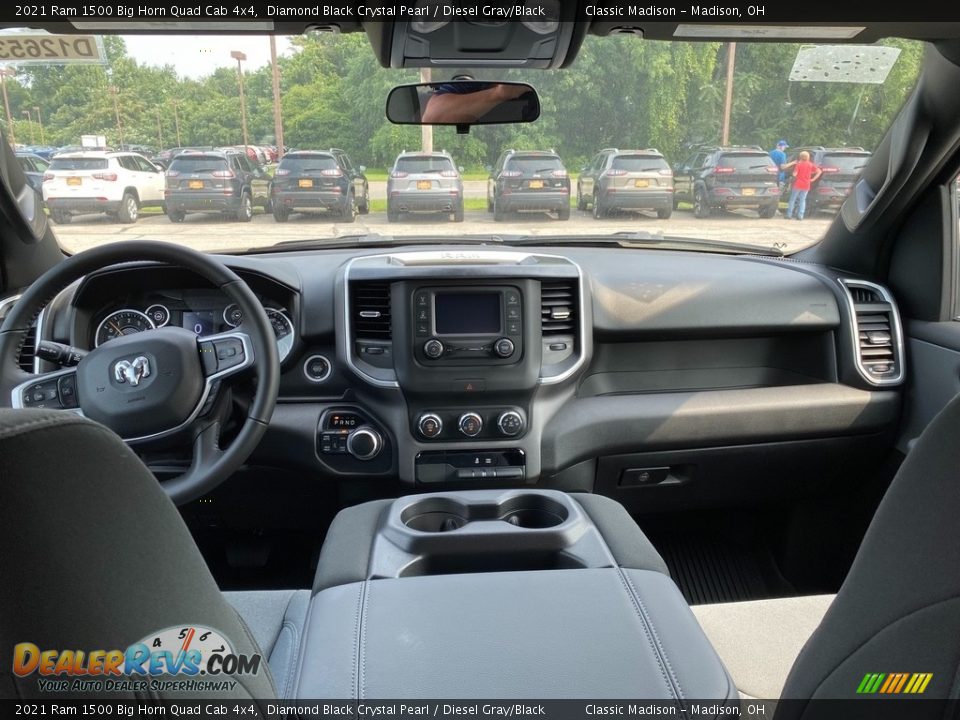 2021 Ram 1500 Big Horn Quad Cab 4x4 Diamond Black Crystal Pearl / Diesel Gray/Black Photo #5