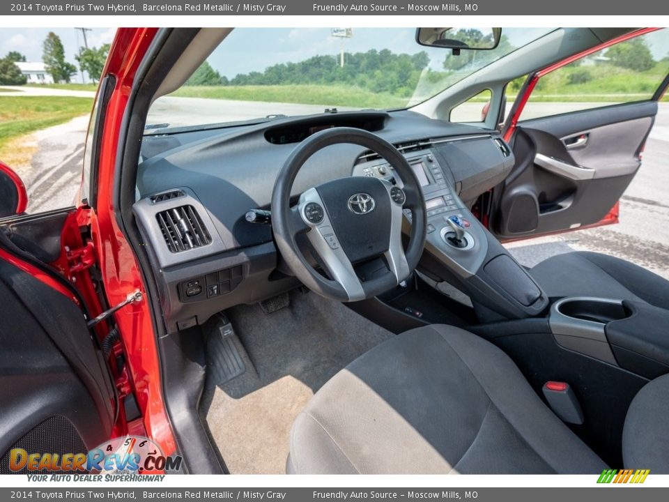 2014 Toyota Prius Two Hybrid Barcelona Red Metallic / Misty Gray Photo #19