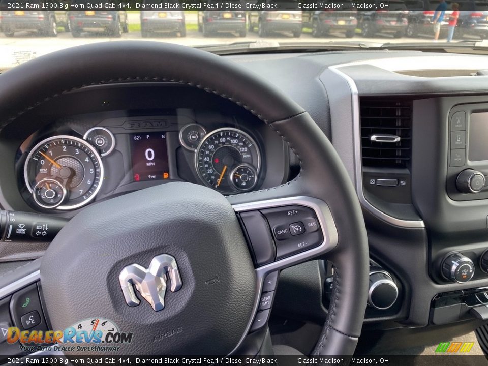 2021 Ram 1500 Big Horn Quad Cab 4x4 Diamond Black Crystal Pearl / Diesel Gray/Black Photo #7