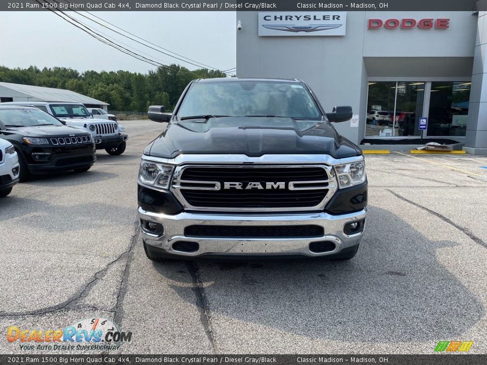2021 Ram 1500 Big Horn Quad Cab 4x4 Diamond Black Crystal Pearl / Diesel Gray/Black Photo #9
