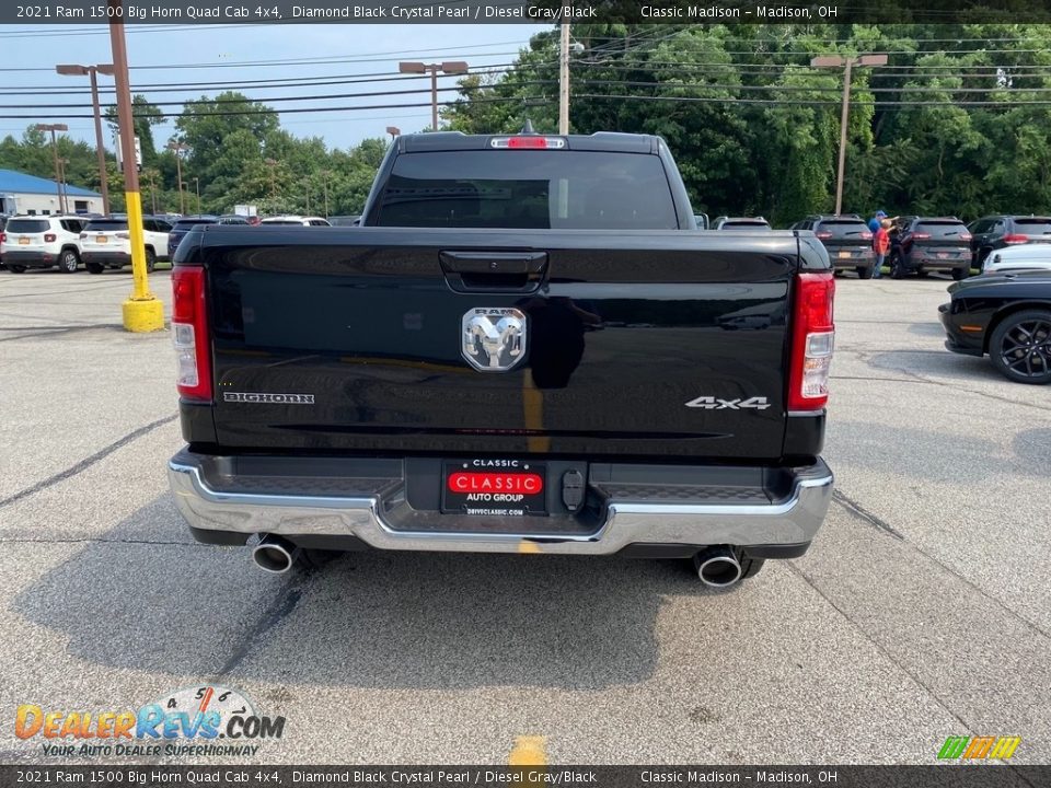 2021 Ram 1500 Big Horn Quad Cab 4x4 Diamond Black Crystal Pearl / Diesel Gray/Black Photo #11
