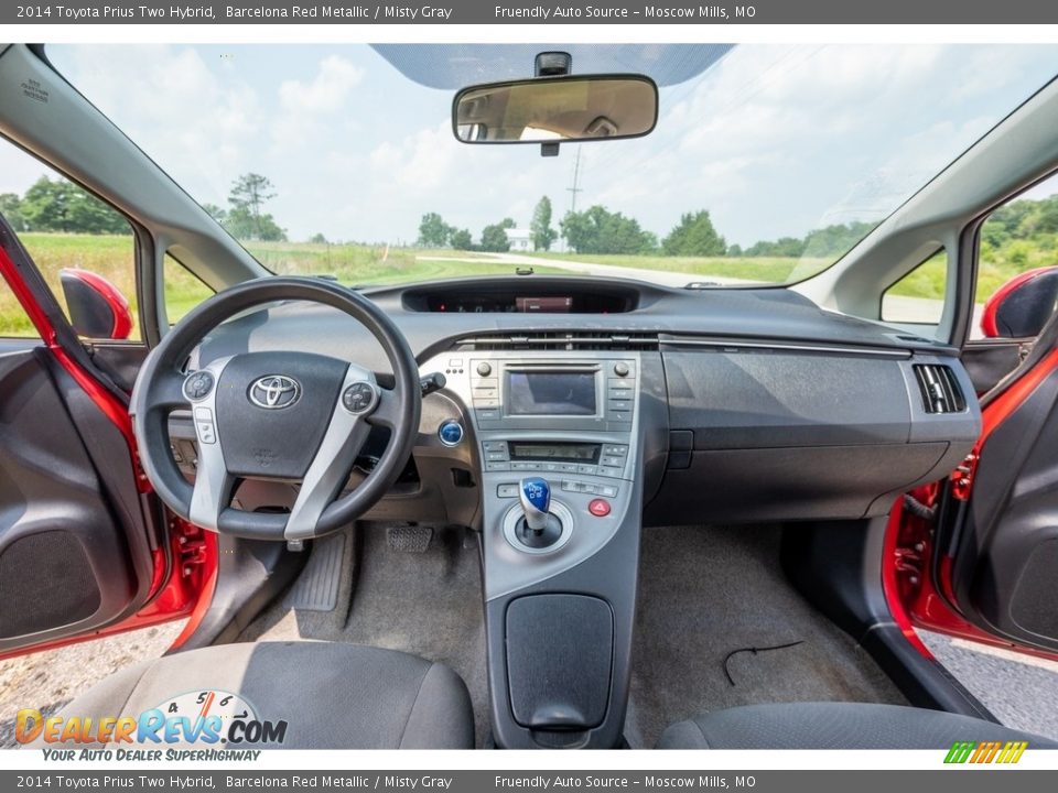 2014 Toyota Prius Two Hybrid Barcelona Red Metallic / Misty Gray Photo #30