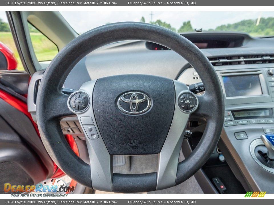 2014 Toyota Prius Two Hybrid Barcelona Red Metallic / Misty Gray Photo #32