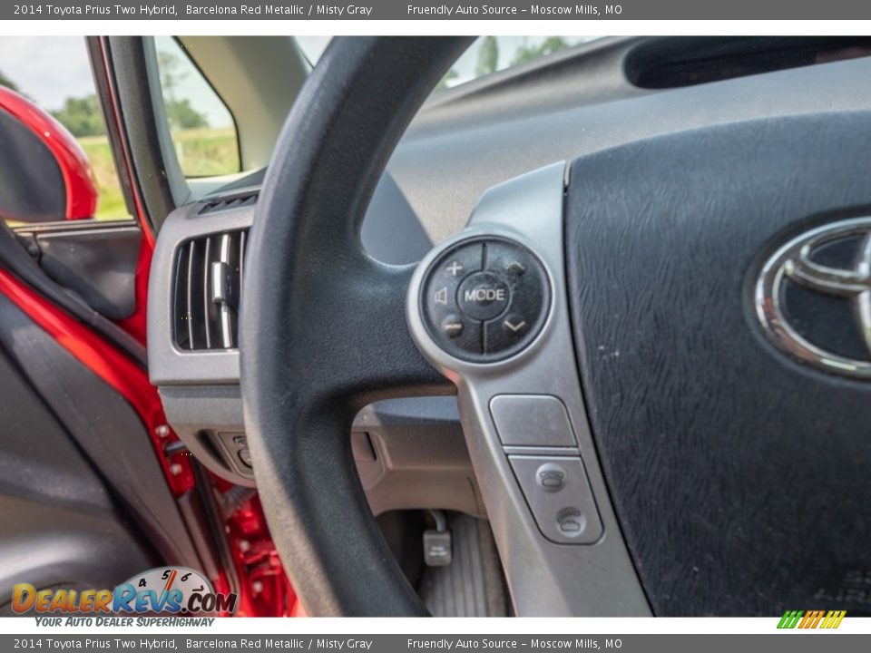 2014 Toyota Prius Two Hybrid Barcelona Red Metallic / Misty Gray Photo #33