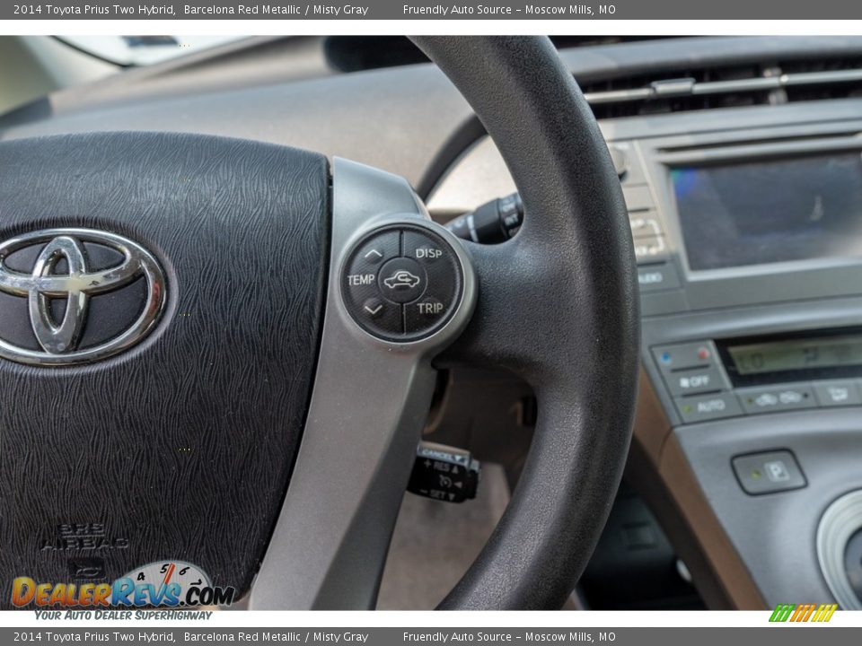 2014 Toyota Prius Two Hybrid Barcelona Red Metallic / Misty Gray Photo #34