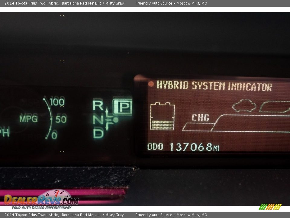 2014 Toyota Prius Two Hybrid Barcelona Red Metallic / Misty Gray Photo #35