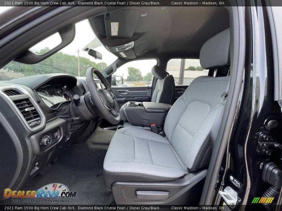 2021 Ram 1500 Big Horn Crew Cab 4x4 Diamond Black Crystal Pearl / Diesel Gray/Black Photo #2