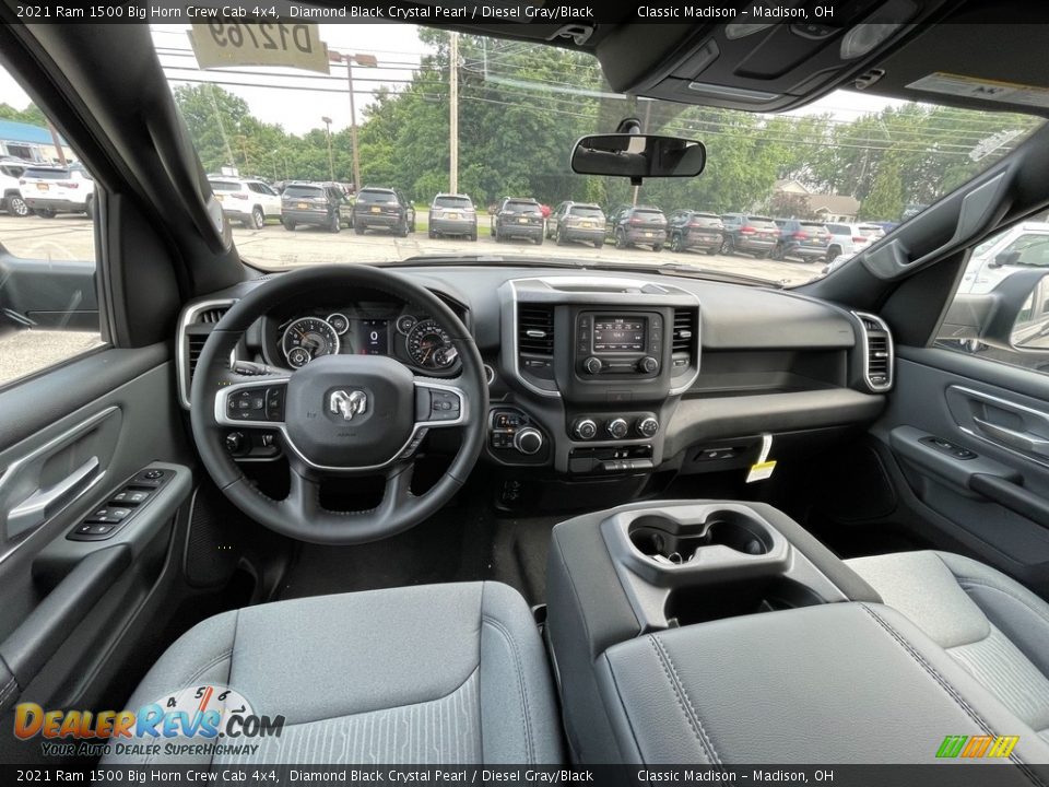 2021 Ram 1500 Big Horn Crew Cab 4x4 Diamond Black Crystal Pearl / Diesel Gray/Black Photo #4