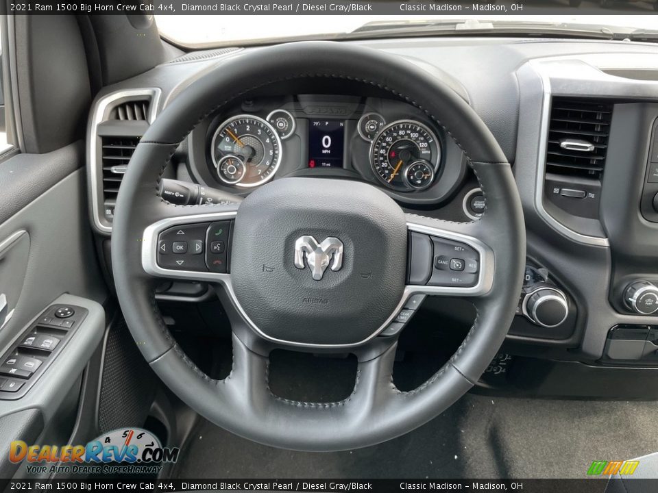 2021 Ram 1500 Big Horn Crew Cab 4x4 Diamond Black Crystal Pearl / Diesel Gray/Black Photo #5