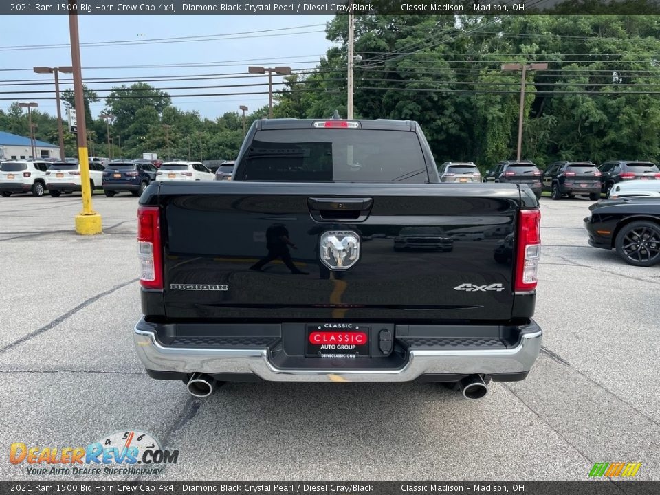 2021 Ram 1500 Big Horn Crew Cab 4x4 Diamond Black Crystal Pearl / Diesel Gray/Black Photo #10