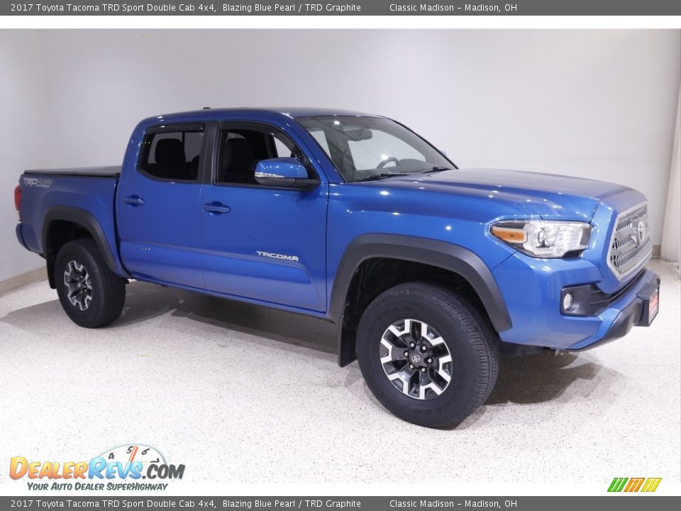 2017 Toyota Tacoma TRD Sport Double Cab 4x4 Blazing Blue Pearl / TRD Graphite Photo #1