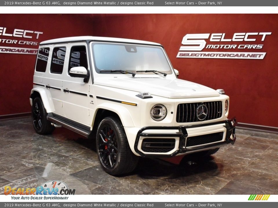 2019 Mercedes-Benz G 63 AMG designo Diamond White Metallic / designo Classic Red Photo #3