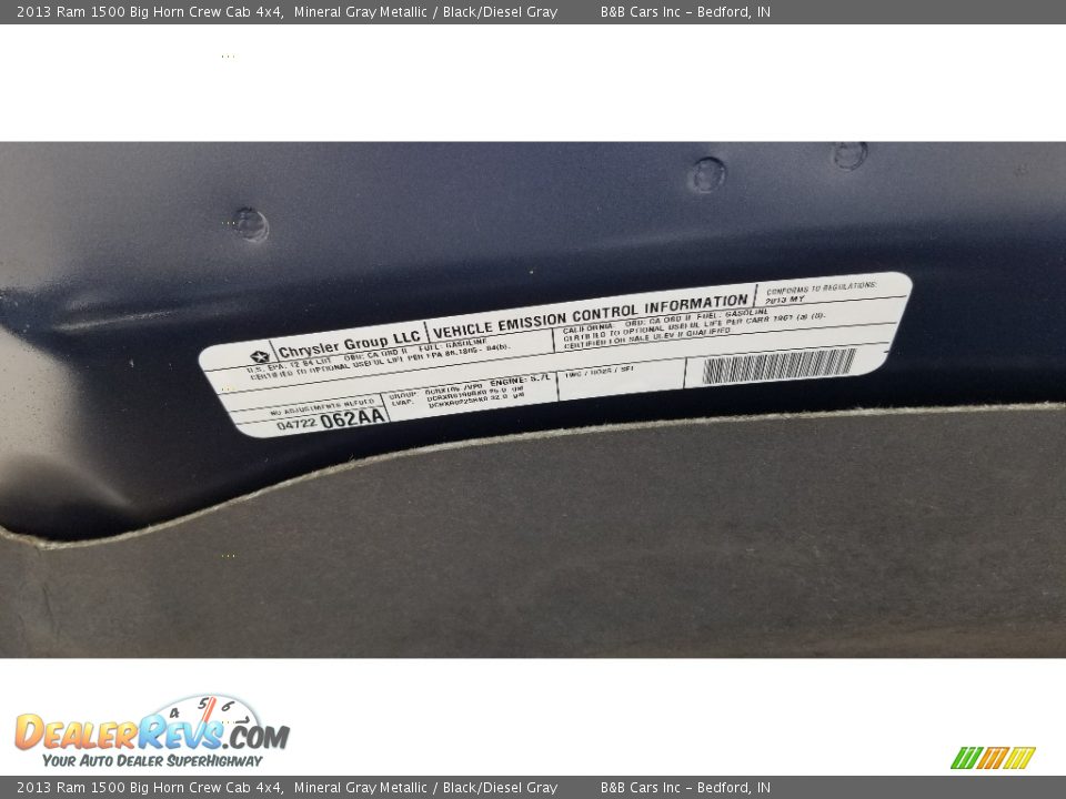 2013 Ram 1500 Big Horn Crew Cab 4x4 Mineral Gray Metallic / Black/Diesel Gray Photo #31
