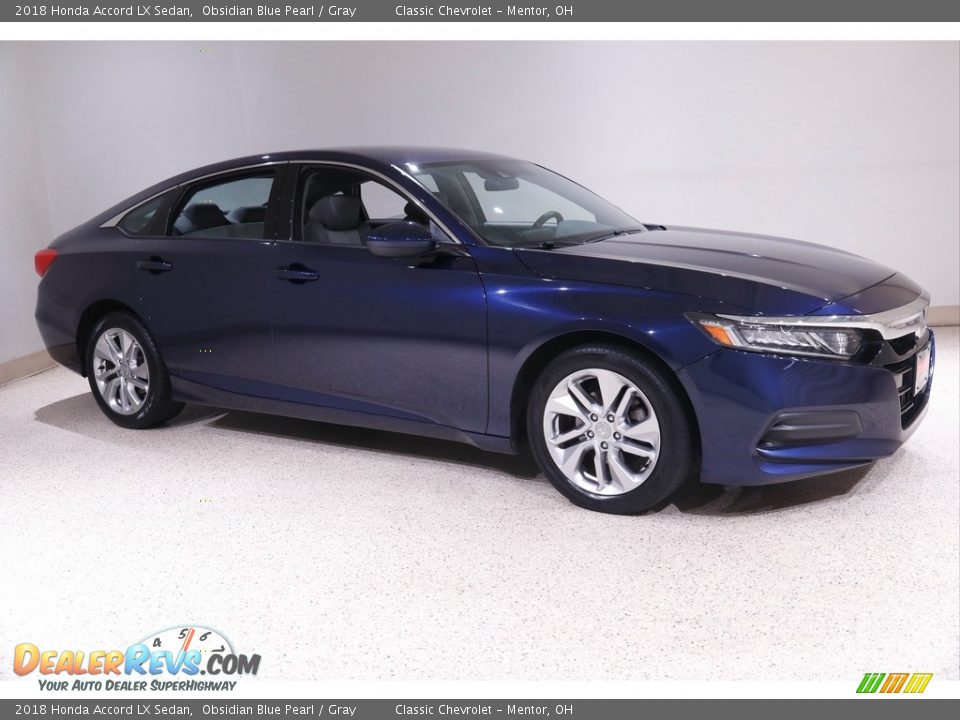 2018 Honda Accord LX Sedan Obsidian Blue Pearl / Gray Photo #1