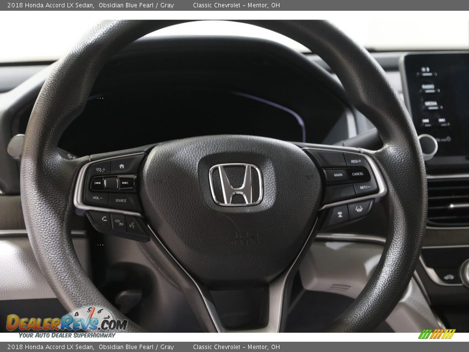 2018 Honda Accord LX Sedan Obsidian Blue Pearl / Gray Photo #7