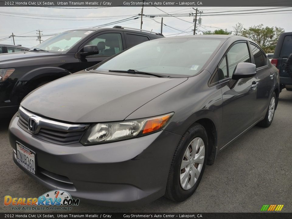 2012 Honda Civic LX Sedan Urban Titanium Metallic / Gray Photo #3